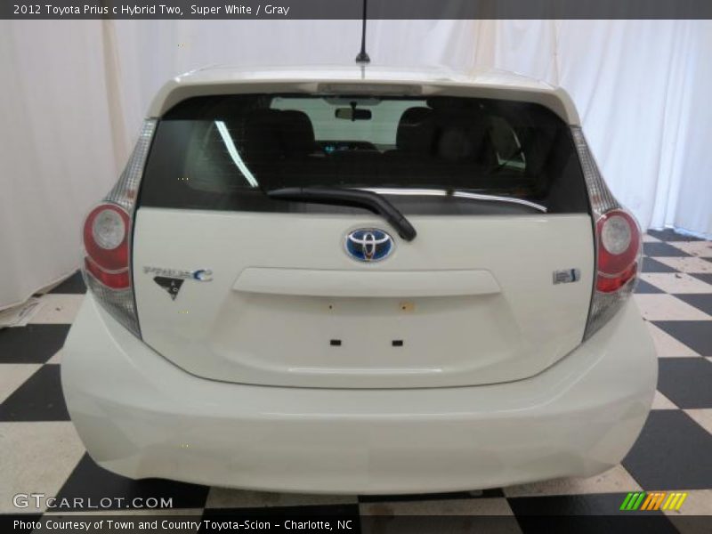 Super White / Gray 2012 Toyota Prius c Hybrid Two