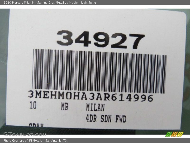 Sterling Gray Metallic / Medium Light Stone 2010 Mercury Milan I4