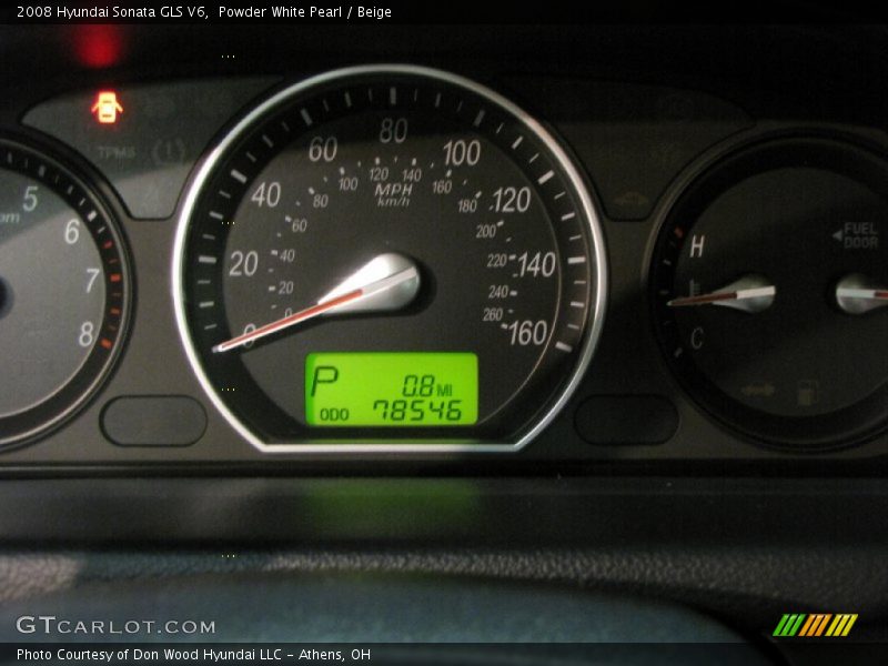 Powder White Pearl / Beige 2008 Hyundai Sonata GLS V6