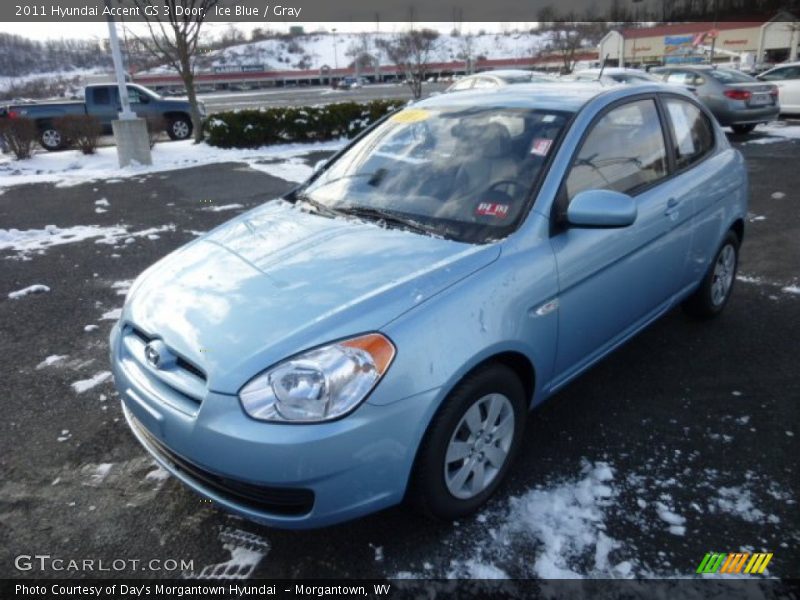 Ice Blue / Gray 2011 Hyundai Accent GS 3 Door