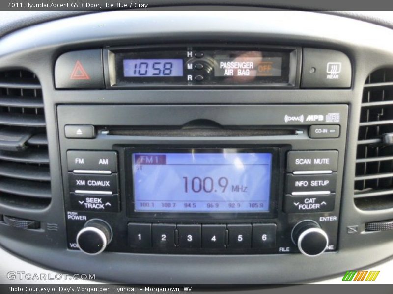 Ice Blue / Gray 2011 Hyundai Accent GS 3 Door