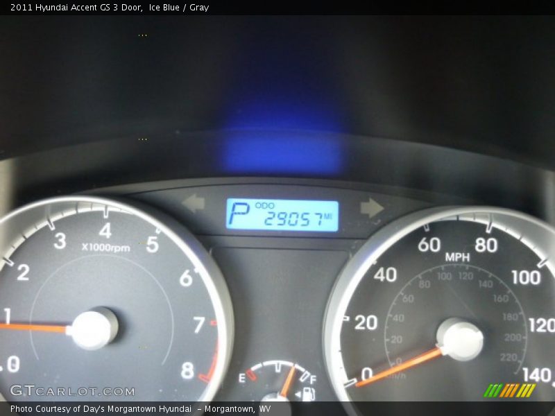 Ice Blue / Gray 2011 Hyundai Accent GS 3 Door