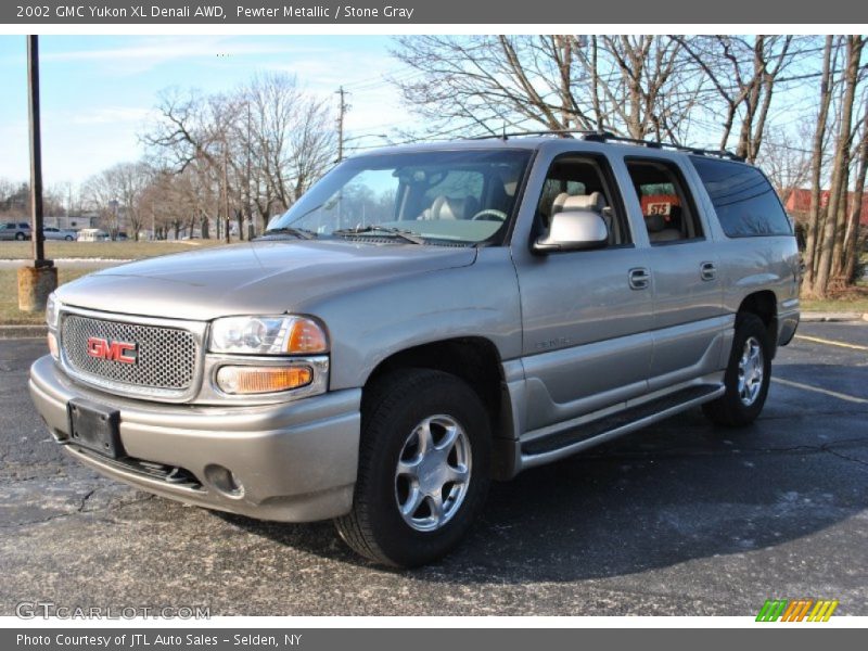 Pewter Metallic / Stone Gray 2002 GMC Yukon XL Denali AWD