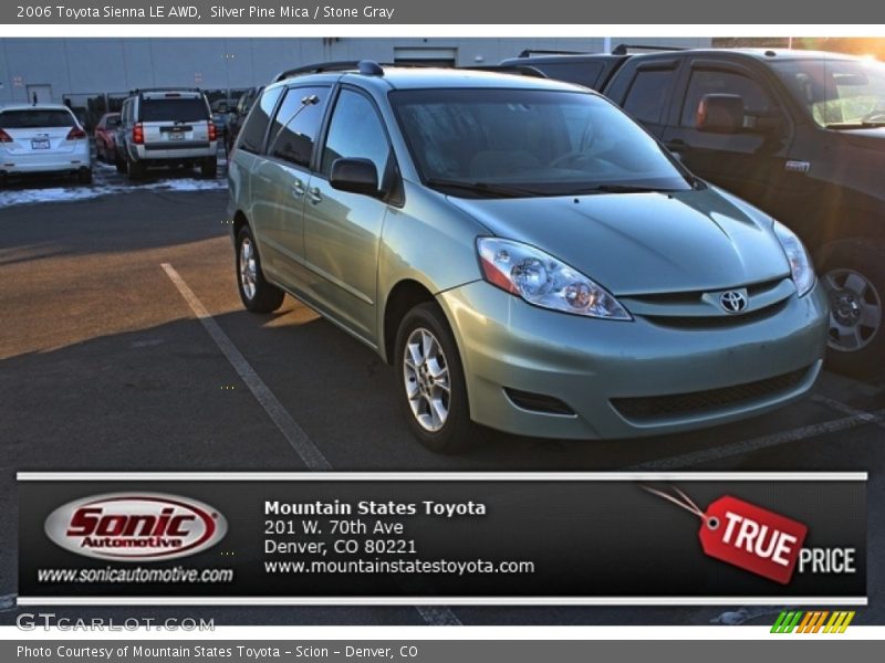 Silver Pine Mica / Stone Gray 2006 Toyota Sienna LE AWD