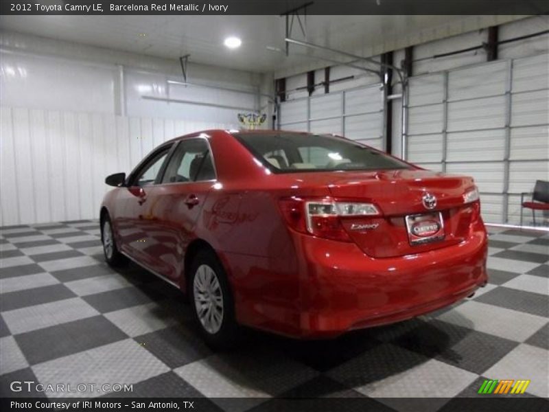 Barcelona Red Metallic / Ivory 2012 Toyota Camry LE