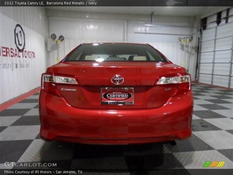 Barcelona Red Metallic / Ivory 2012 Toyota Camry LE