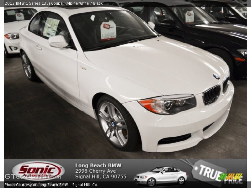 Alpine White / Black 2013 BMW 1 Series 135i Coupe