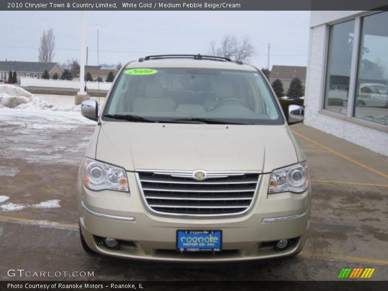 White Gold / Medium Pebble Beige/Cream 2010 Chrysler Town & Country Limited