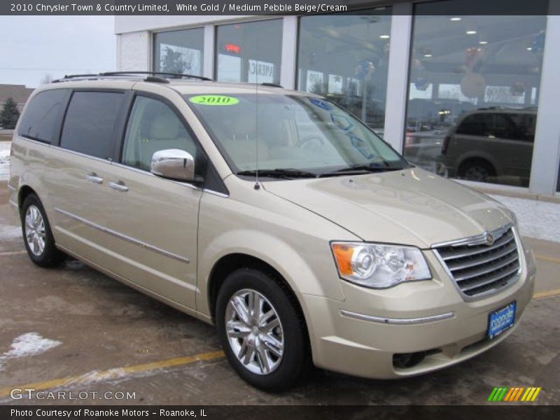 White Gold / Medium Pebble Beige/Cream 2010 Chrysler Town & Country Limited