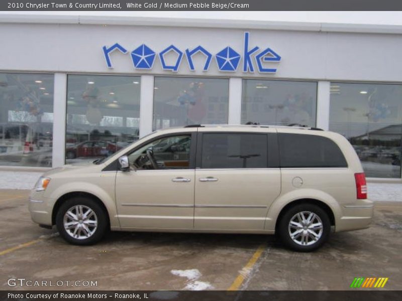 White Gold / Medium Pebble Beige/Cream 2010 Chrysler Town & Country Limited