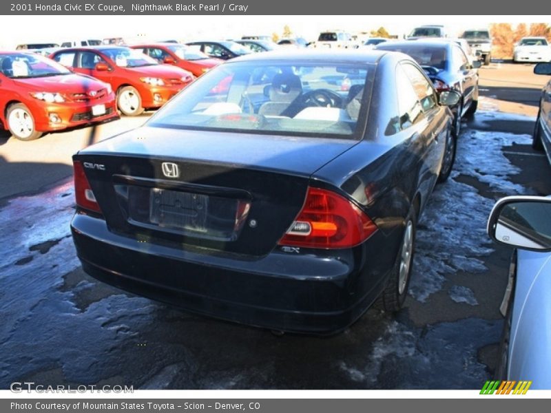 Nighthawk Black Pearl / Gray 2001 Honda Civic EX Coupe