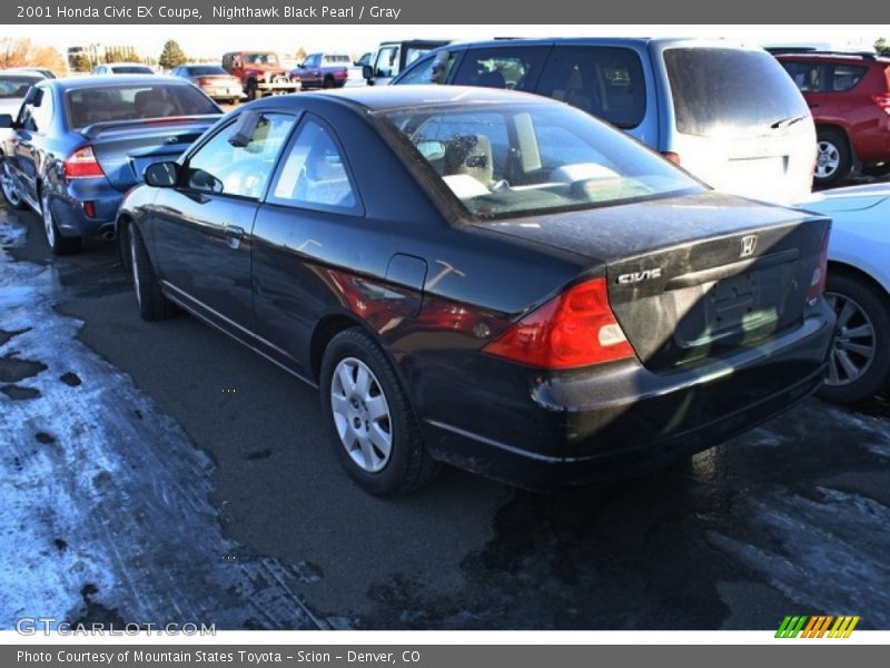 Nighthawk Black Pearl / Gray 2001 Honda Civic EX Coupe