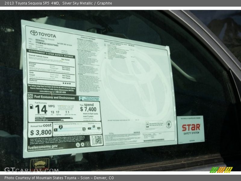 Silver Sky Metallic / Graphite 2013 Toyota Sequoia SR5 4WD