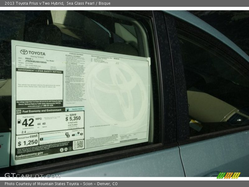 Sea Glass Pearl / Bisque 2013 Toyota Prius v Two Hybrid