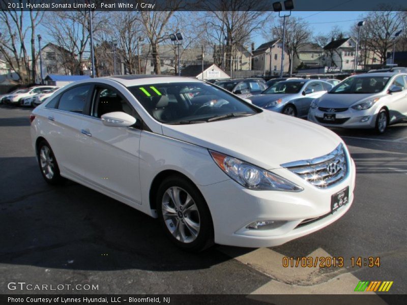 Pearl White / Gray 2011 Hyundai Sonata Limited