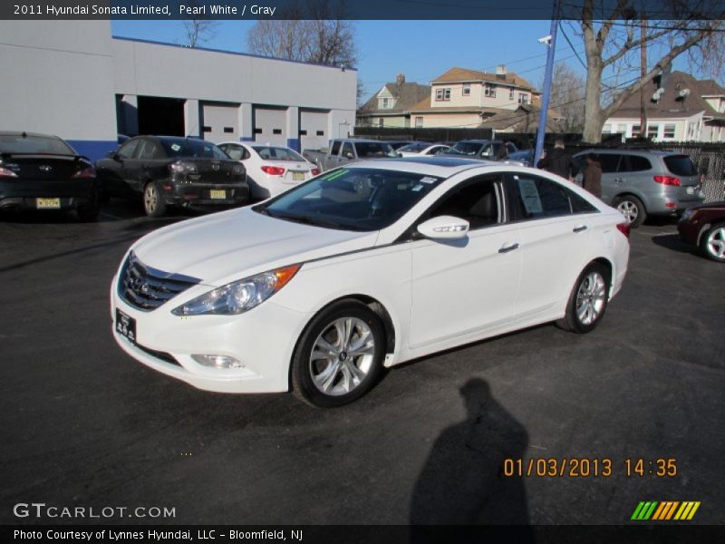 Pearl White / Gray 2011 Hyundai Sonata Limited
