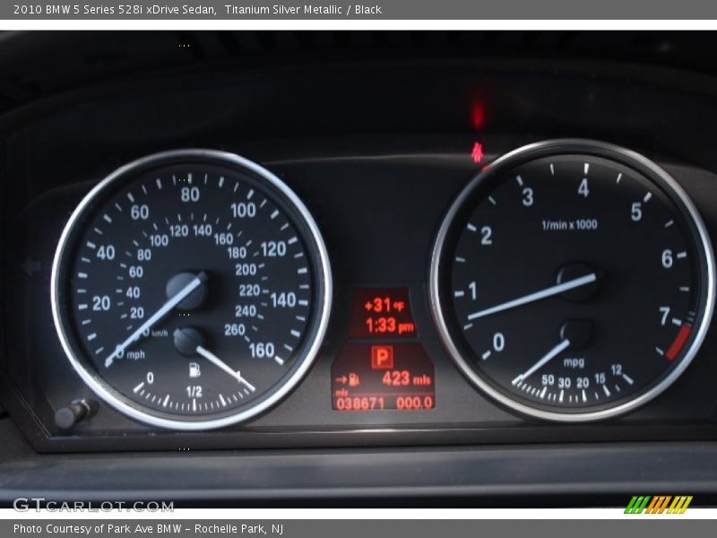 Titanium Silver Metallic / Black 2010 BMW 5 Series 528i xDrive Sedan