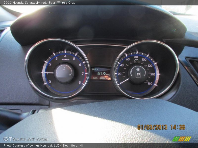 Pearl White / Gray 2011 Hyundai Sonata Limited