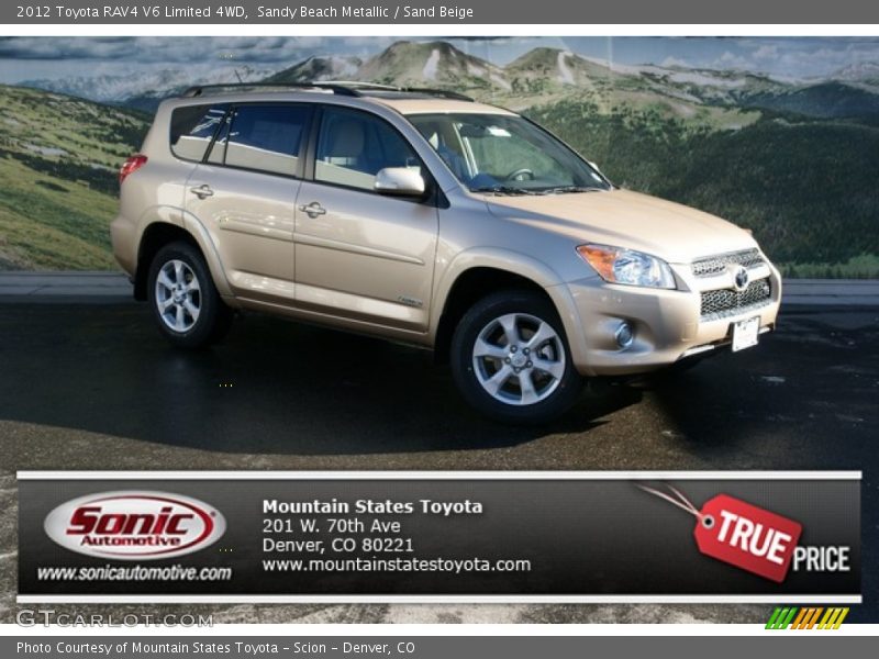 Sandy Beach Metallic / Sand Beige 2012 Toyota RAV4 V6 Limited 4WD