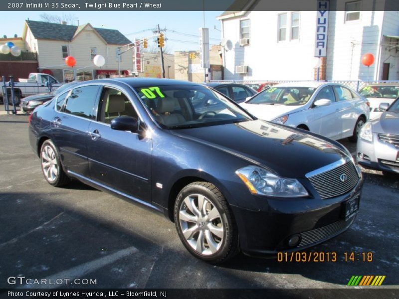 Twilight Blue Pearl / Wheat 2007 Infiniti M 35 Sedan