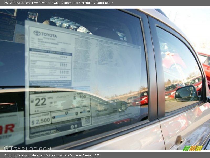Sandy Beach Metallic / Sand Beige 2012 Toyota RAV4 V6 Limited 4WD