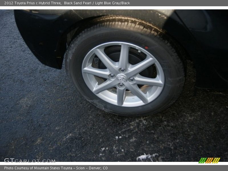 Black Sand Pearl / Light Blue Gray/Black 2012 Toyota Prius c Hybrid Three