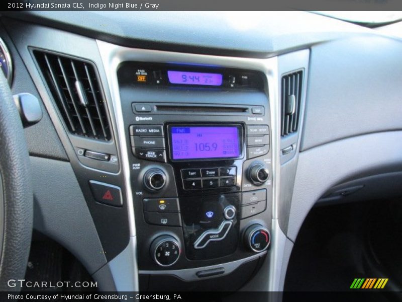 Indigo Night Blue / Gray 2012 Hyundai Sonata GLS