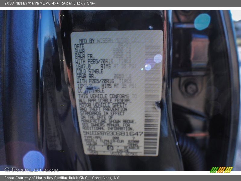 Super Black / Gray 2003 Nissan Xterra XE V6 4x4