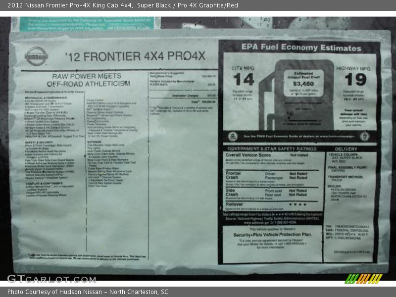 Super Black / Pro 4X Graphite/Red 2012 Nissan Frontier Pro-4X King Cab 4x4