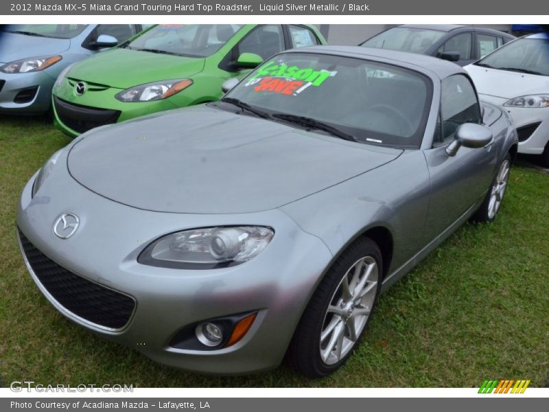 Liquid Silver Metallic / Black 2012 Mazda MX-5 Miata Grand Touring Hard Top Roadster