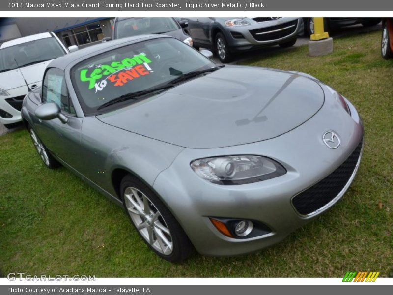 Liquid Silver Metallic / Black 2012 Mazda MX-5 Miata Grand Touring Hard Top Roadster