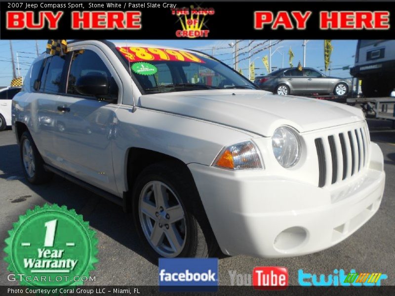 Stone White / Pastel Slate Gray 2007 Jeep Compass Sport