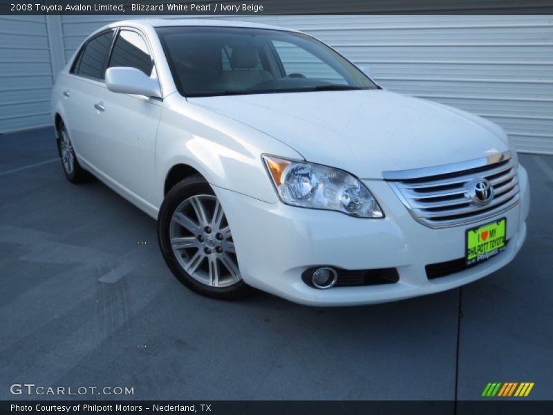 Blizzard White Pearl / Ivory Beige 2008 Toyota Avalon Limited