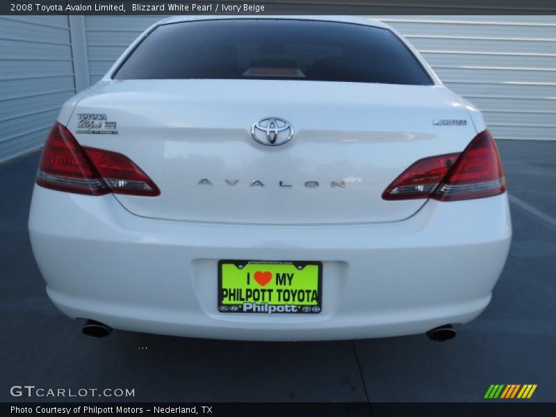 Blizzard White Pearl / Ivory Beige 2008 Toyota Avalon Limited