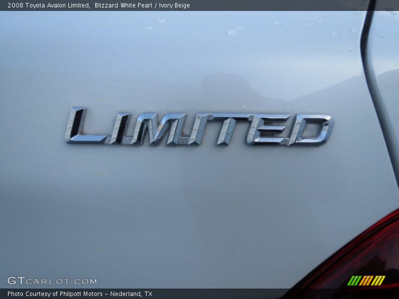 Blizzard White Pearl / Ivory Beige 2008 Toyota Avalon Limited
