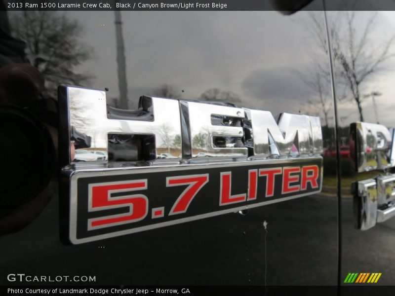 Black / Canyon Brown/Light Frost Beige 2013 Ram 1500 Laramie Crew Cab