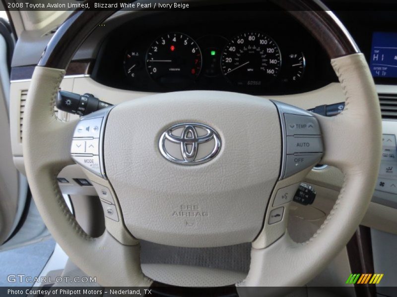 Blizzard White Pearl / Ivory Beige 2008 Toyota Avalon Limited