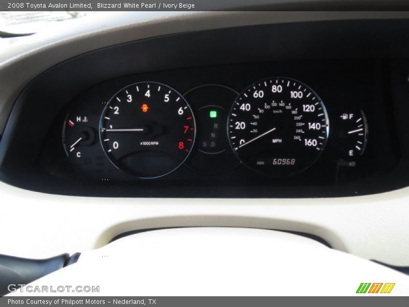 Blizzard White Pearl / Ivory Beige 2008 Toyota Avalon Limited