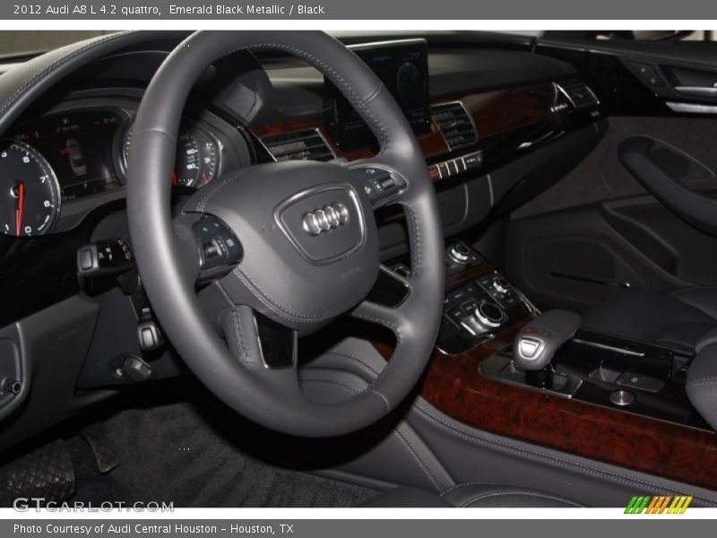 Emerald Black Metallic / Black 2012 Audi A8 L 4.2 quattro