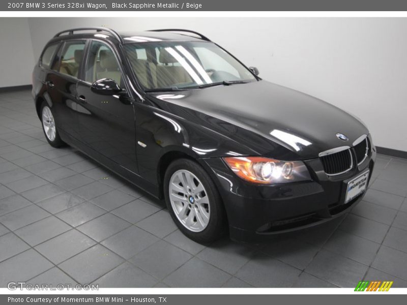 Black Sapphire Metallic / Beige 2007 BMW 3 Series 328xi Wagon