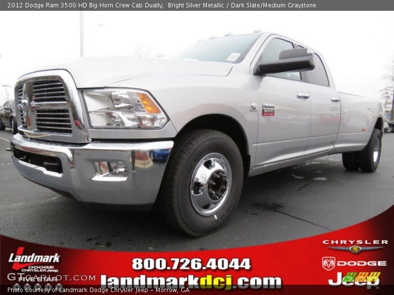 Bright Silver Metallic / Dark Slate/Medium Graystone 2012 Dodge Ram 3500 HD Big Horn Crew Cab Dually
