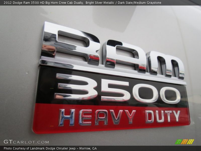 Bright Silver Metallic / Dark Slate/Medium Graystone 2012 Dodge Ram 3500 HD Big Horn Crew Cab Dually