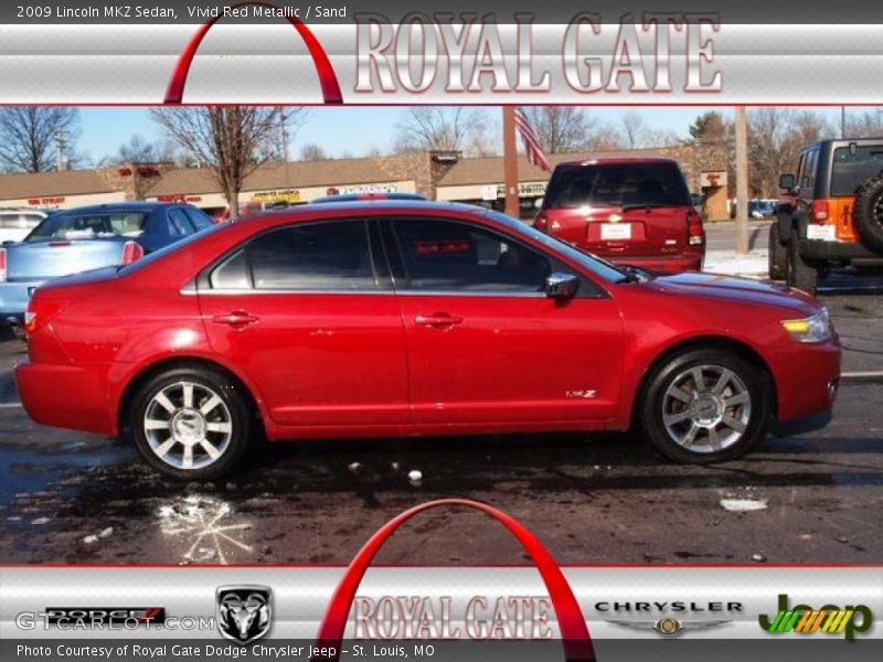 Vivid Red Metallic / Sand 2009 Lincoln MKZ Sedan