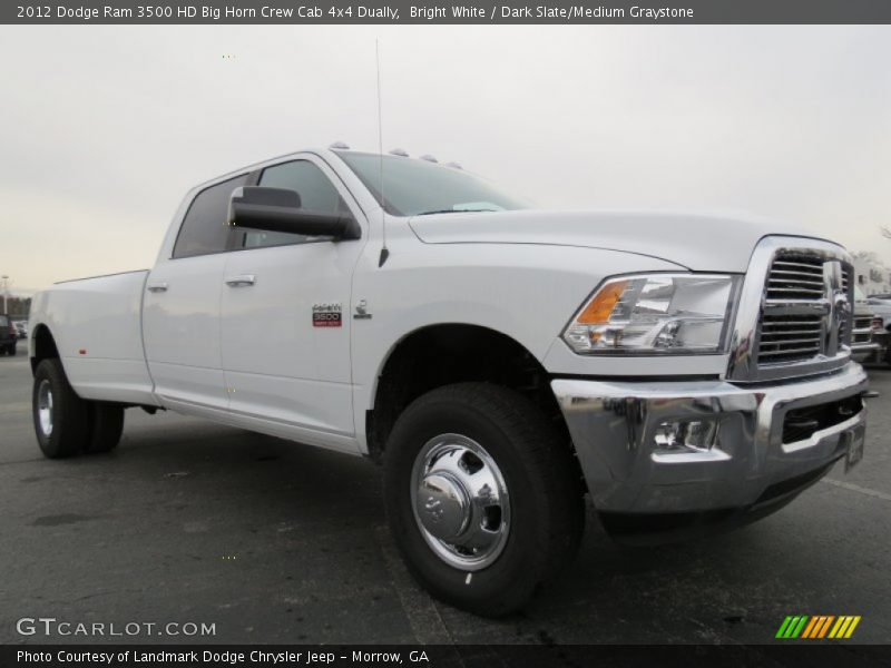 Bright White / Dark Slate/Medium Graystone 2012 Dodge Ram 3500 HD Big Horn Crew Cab 4x4 Dually
