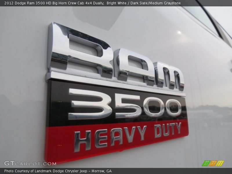 Bright White / Dark Slate/Medium Graystone 2012 Dodge Ram 3500 HD Big Horn Crew Cab 4x4 Dually