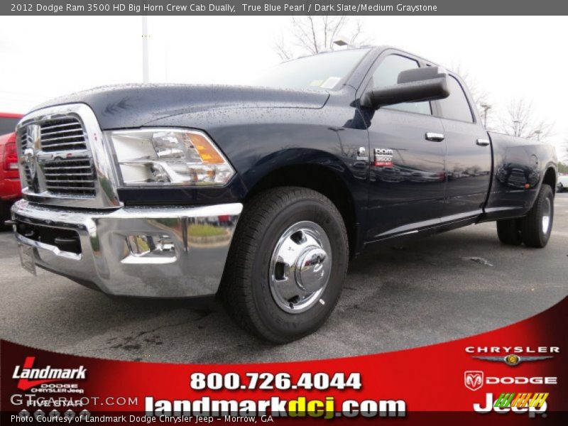 True Blue Pearl / Dark Slate/Medium Graystone 2012 Dodge Ram 3500 HD Big Horn Crew Cab Dually