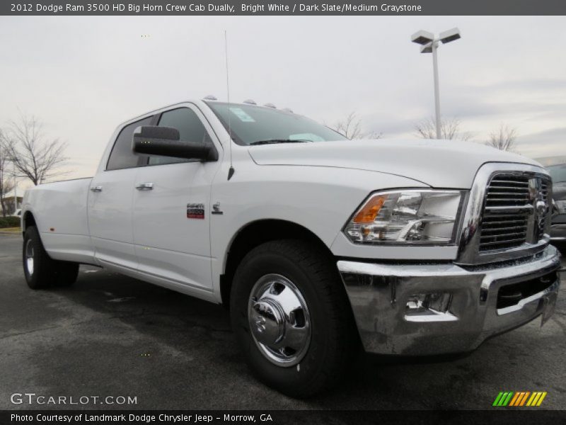 Bright White / Dark Slate/Medium Graystone 2012 Dodge Ram 3500 HD Big Horn Crew Cab Dually