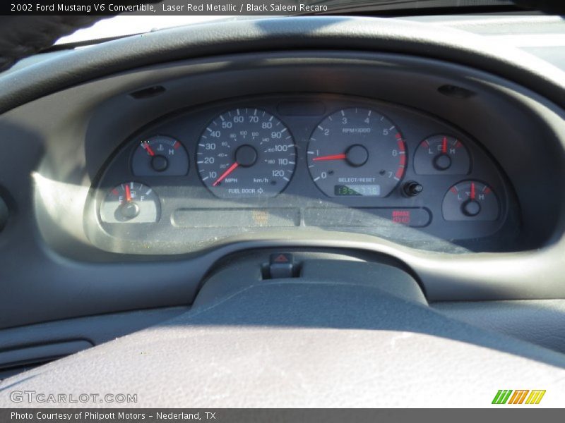 Laser Red Metallic / Black Saleen Recaro 2002 Ford Mustang V6 Convertible