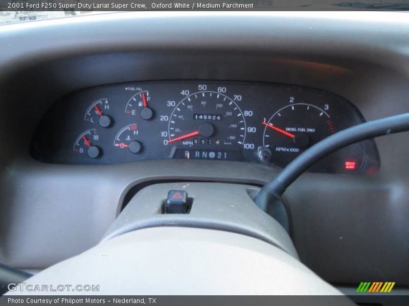 Oxford White / Medium Parchment 2001 Ford F250 Super Duty Lariat Super Crew