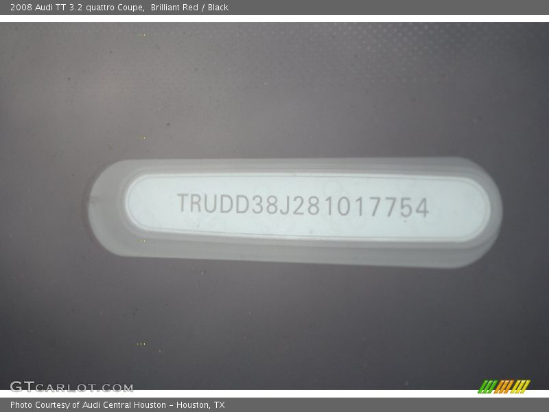 Brilliant Red / Black 2008 Audi TT 3.2 quattro Coupe